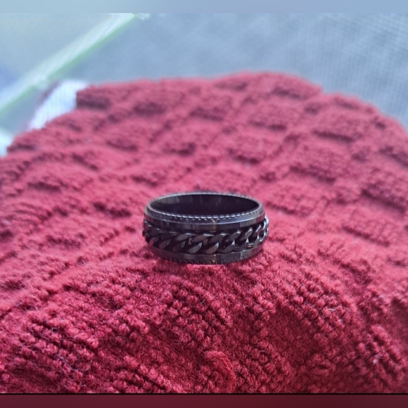 New, Classic black wedding band men's size 7 jewelry - Picture 4 of 9